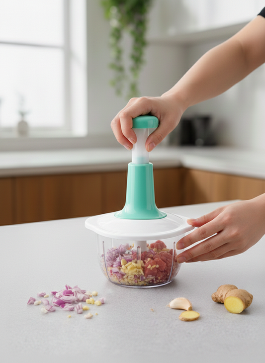 2L Manual Hand-Push Food Processor & Vegetable Chopper