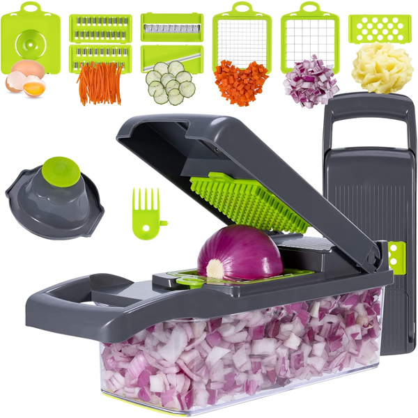 16-in-1 Vegetable Chopper & Mandoline Slicer for Kitchen