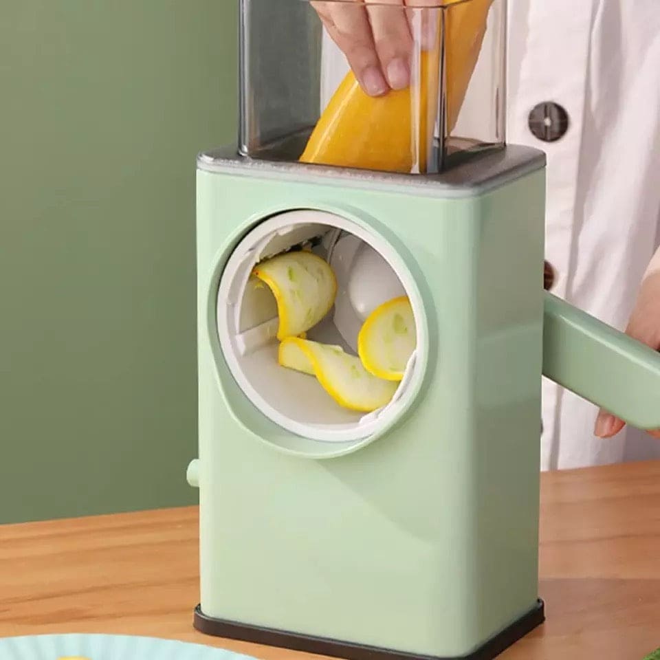 3-in-1 Rotary Drum Vegetable Slicer & Manual Cheese Grater
