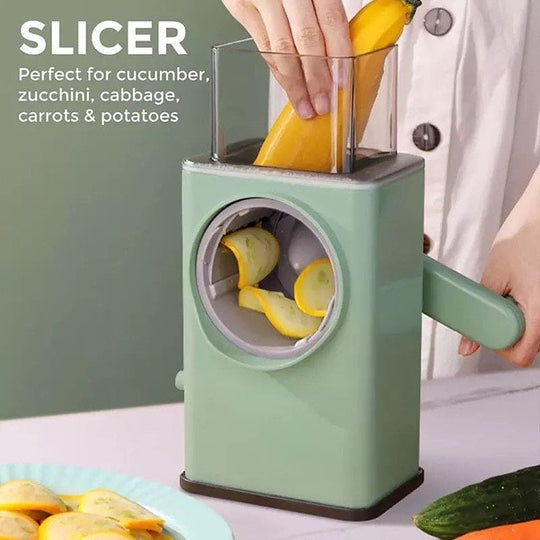 3-in-1 Rotary Drum Vegetable Slicer & Manual Cheese Grater